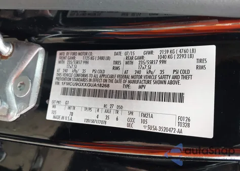 2016 Ford Escape Se z USA, uszkodzony, nr VIN 1FMCU9GXXGUA18268